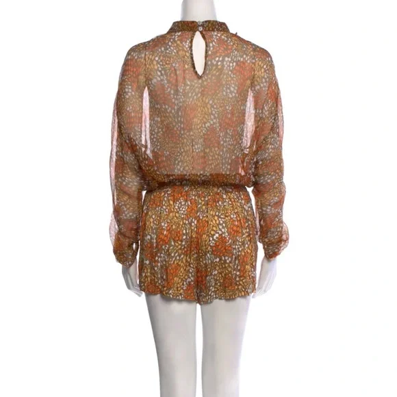 Poupette St Barth Silk Printed Short Romper Jumpsuit size XS - Picture 2 of 12